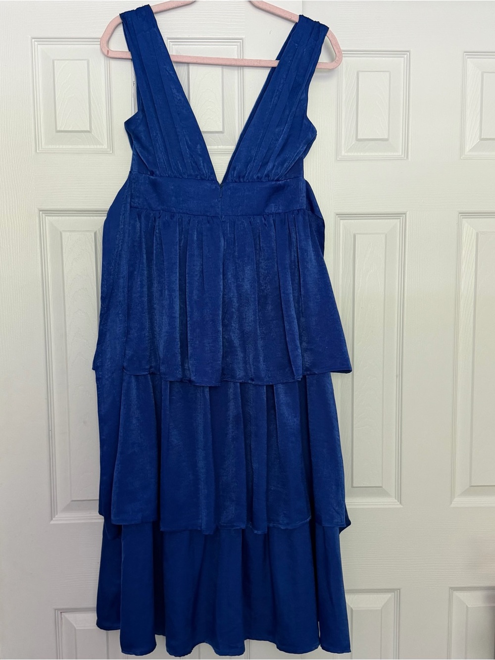 Lulu's Royal Blue Tiered Maxi Dress with Waist Tie - Picture 5 of 7